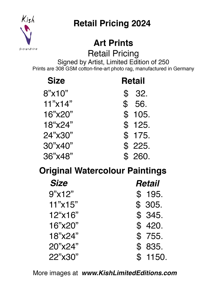 Retail Pricing Watercolour Paintings 2024 prev